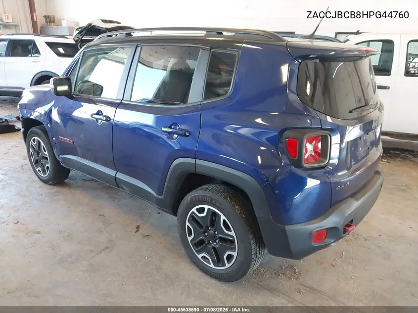 2017 Jeep Renegade Trailhawk VIN: ZACCJBCB8HPG44760 Lot: 45538590