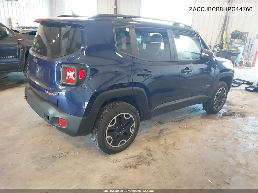 2017 Jeep Renegade Trailhawk VIN: ZACCJBCB8HPG44760 Lot: 45538590
