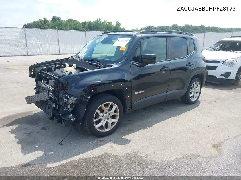 2017 Jeep Renegade Latitude VIN: ZACCJABB0HPF28173 Lot: 45546008