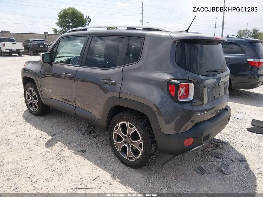 2017 Jeep Renegade Limited VIN: ZACCJBDBXHPG61283 Lot: 45556323