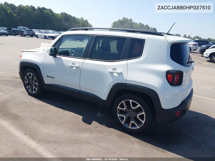 2017 Jeep Renegade Latitude VIN: ZACCJABB0HPG37510 Lot: 45580057