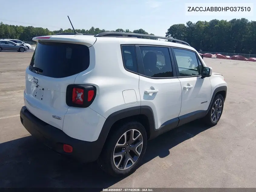 2017 Jeep Renegade Latitude VIN: ZACCJABB0HPG37510 Lot: 45580057