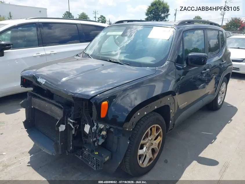 2017 Jeep Renegade Latitude VIN: ZACCJABB4HPF63105 Lot: 45599052