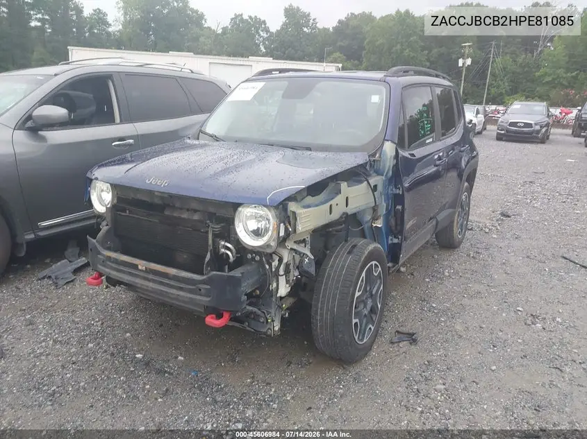 2017 Jeep Renegade Trailhawk VIN: ZACCJBCB2HPE81085 Lot: 45606984
