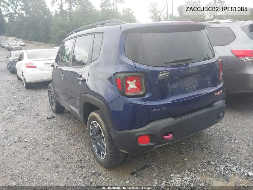 2017 Jeep Renegade Trailhawk VIN: ZACCJBCB2HPE81085 Lot: 45606984