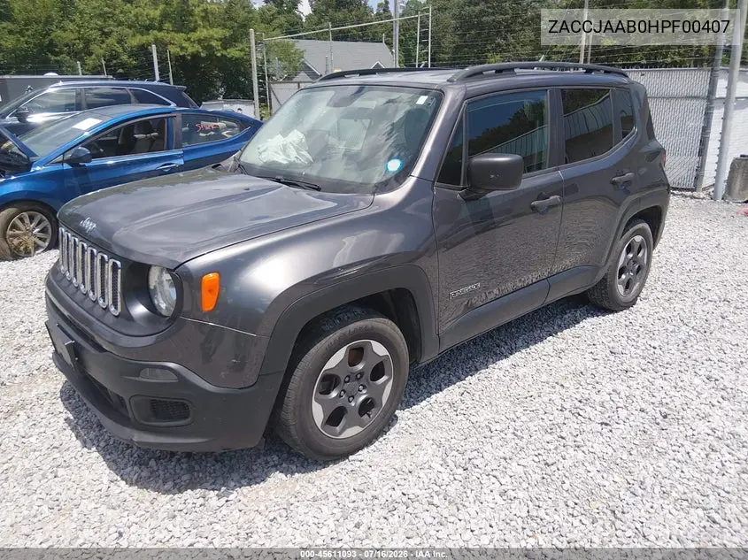 2017 Jeep Renegade Sport VIN: ZACCJAAB0HPF00407 Lot: 45611093