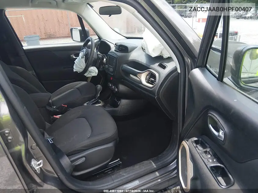 2017 Jeep Renegade Sport VIN: ZACCJAAB0HPF00407 Lot: 45611093