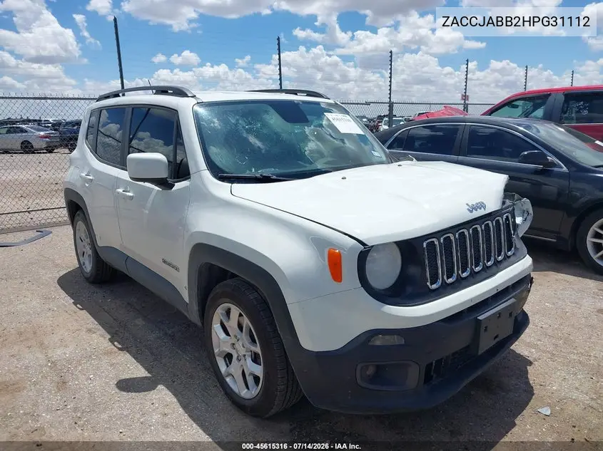 2017 Jeep Renegade Latitude VIN: ZACCJABB2HPG31112 Lot: 45615316
