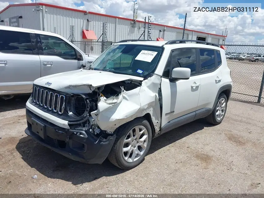 2017 Jeep Renegade Latitude VIN: ZACCJABB2HPG31112 Lot: 45615316
