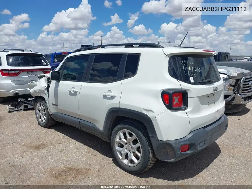 2017 Jeep Renegade Latitude VIN: ZACCJABB2HPG31112 Lot: 45615316