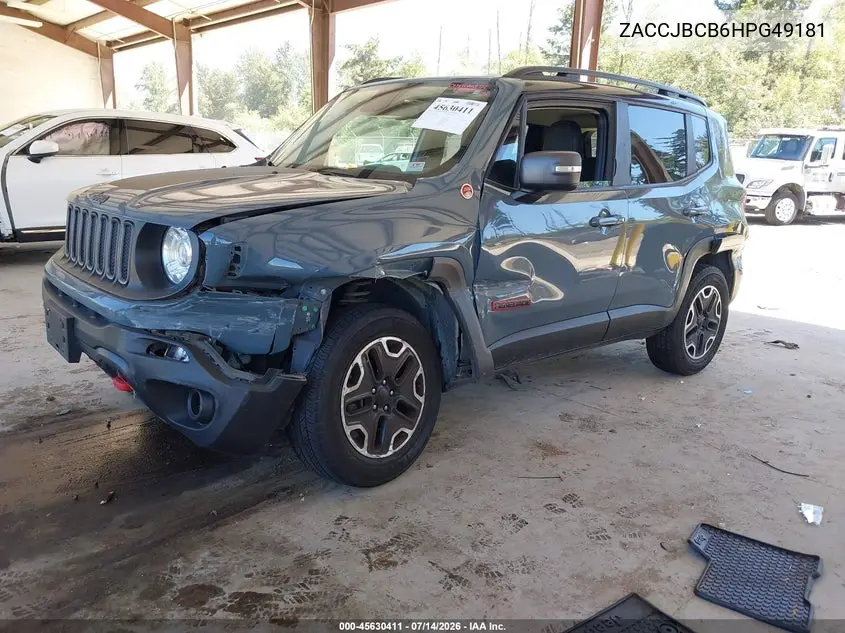 2017 Jeep Renegade Trailhawk VIN: ZACCJBCB6HPG49181 Lot: 45630411
