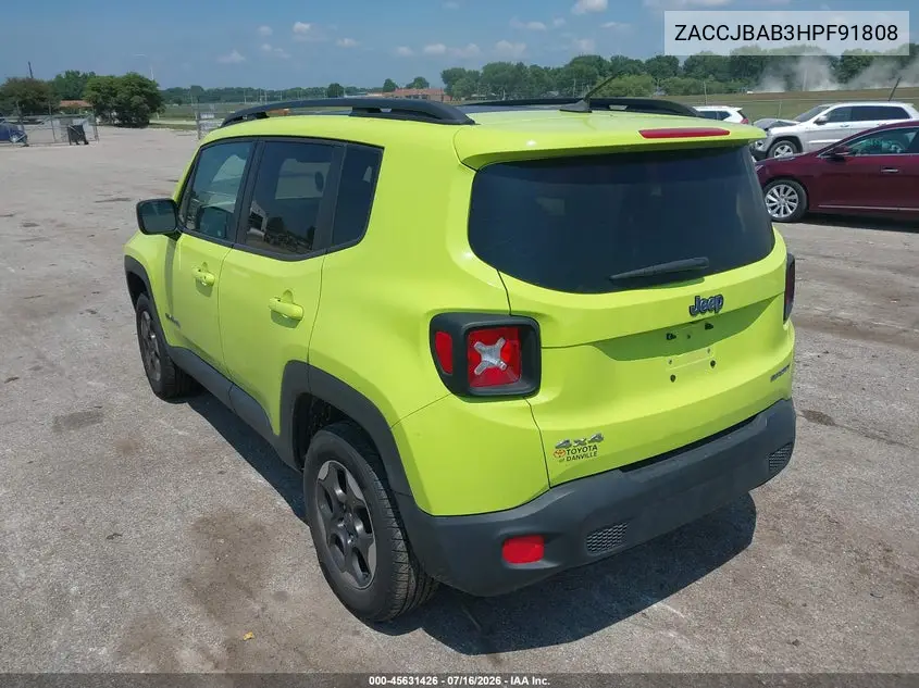 2017 Jeep Renegade Sport VIN: ZACCJBAB3HPF91808 Lot: 45631426