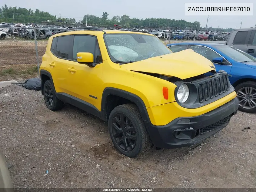 2017 Jeep Renegade Altitude VIN: ZACCJBBB9HPE67010 Lot: 45659277