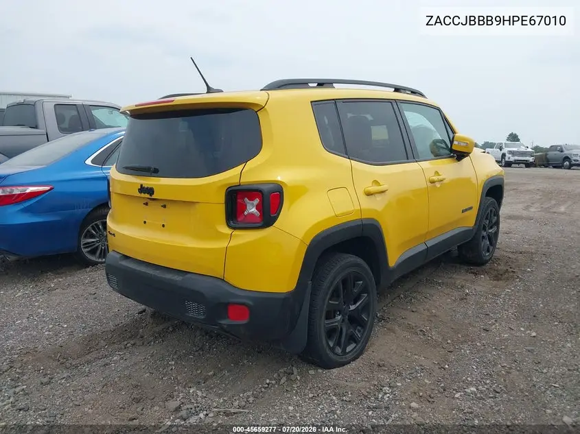 2017 Jeep Renegade Altitude VIN: ZACCJBBB9HPE67010 Lot: 45659277