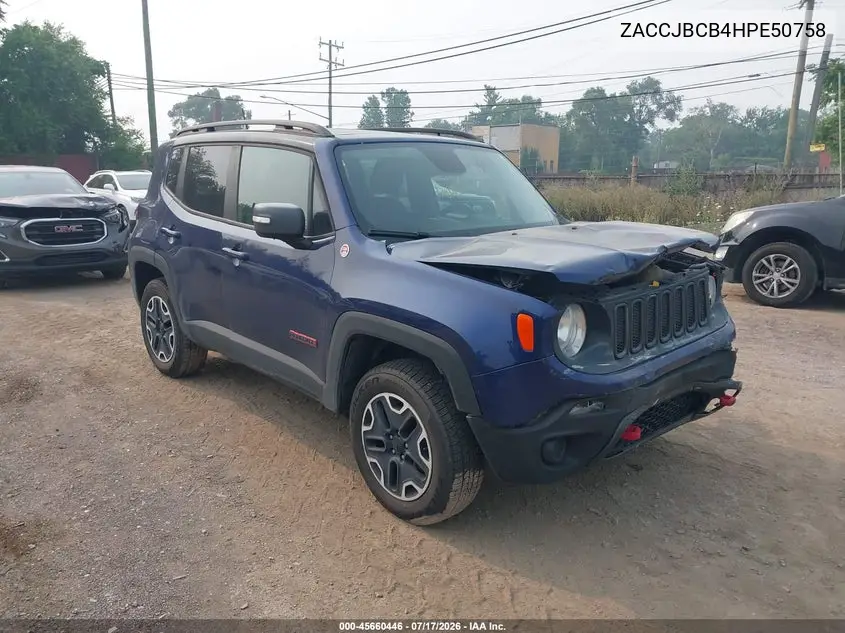 2017 Jeep Renegade Trailhawk VIN: ZACCJBCB4HPE50758 Lot: 45660446