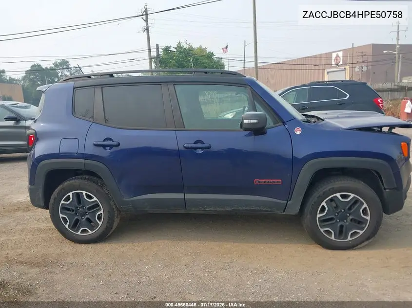 2017 Jeep Renegade Trailhawk VIN: ZACCJBCB4HPE50758 Lot: 45660446
