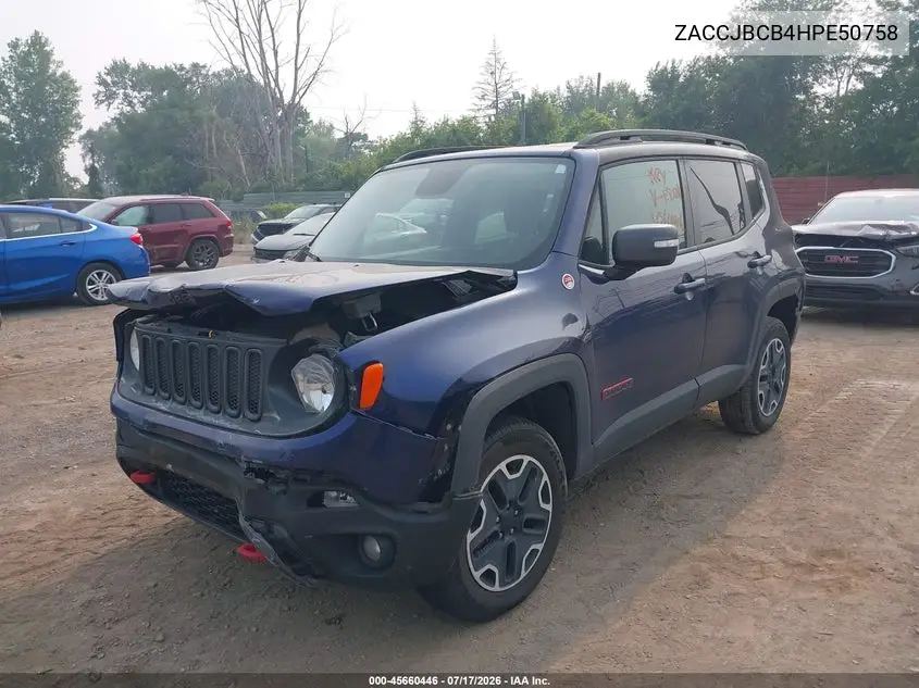 2017 Jeep Renegade Trailhawk VIN: ZACCJBCB4HPE50758 Lot: 45660446