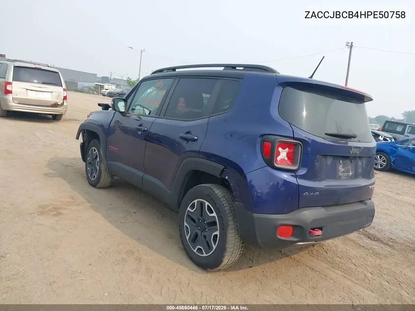 2017 Jeep Renegade Trailhawk VIN: ZACCJBCB4HPE50758 Lot: 45660446