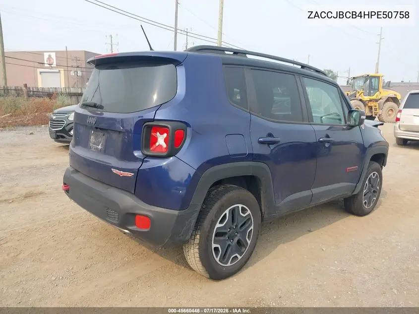 2017 Jeep Renegade Trailhawk VIN: ZACCJBCB4HPE50758 Lot: 45660446