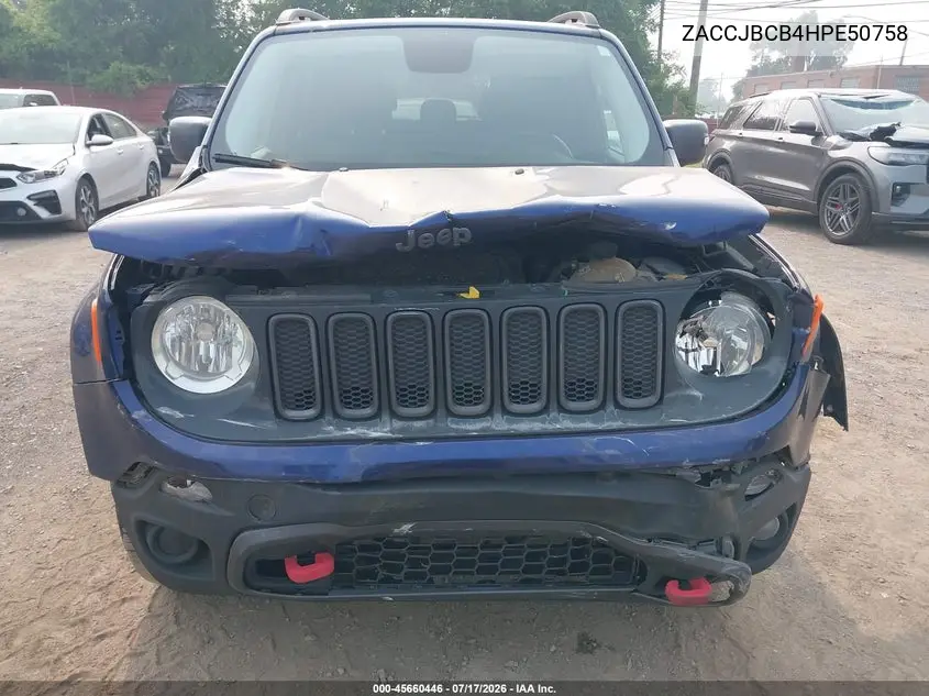 2017 Jeep Renegade Trailhawk VIN: ZACCJBCB4HPE50758 Lot: 45660446