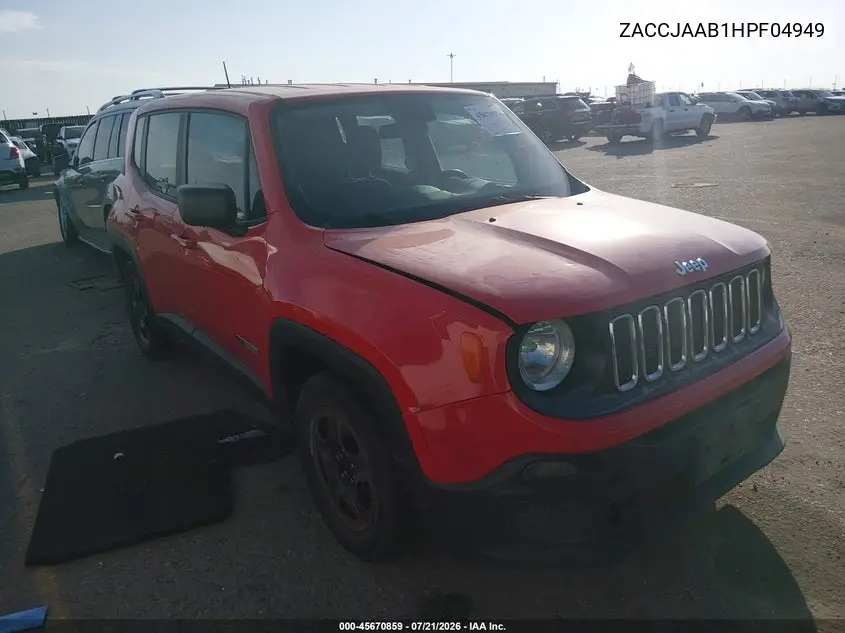 2017 Jeep Renegade Sport VIN: ZACCJAAB1HPF04949 Lot: 45670859