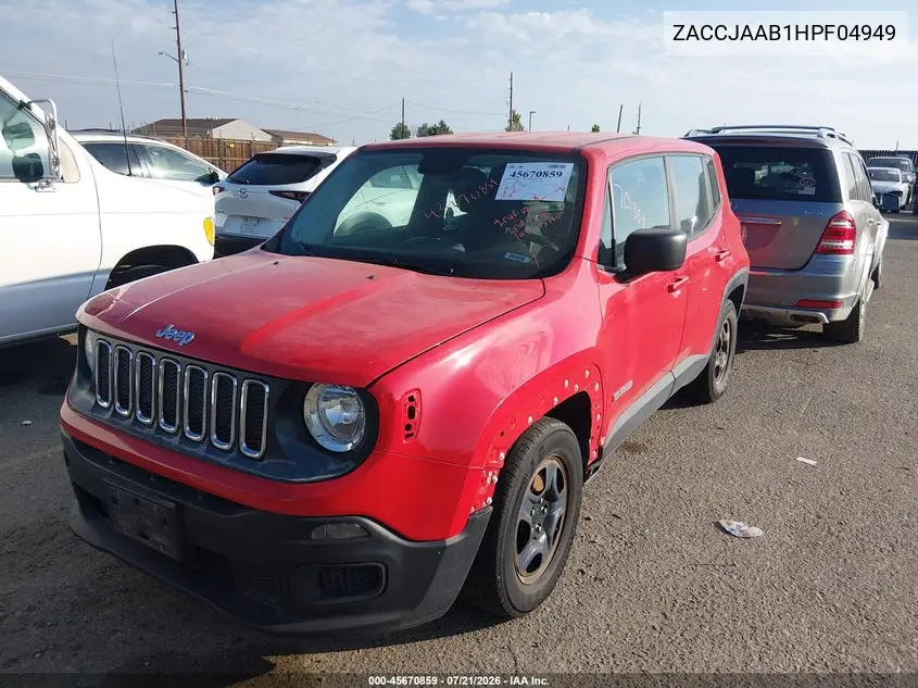 2017 Jeep Renegade Sport VIN: ZACCJAAB1HPF04949 Lot: 45670859