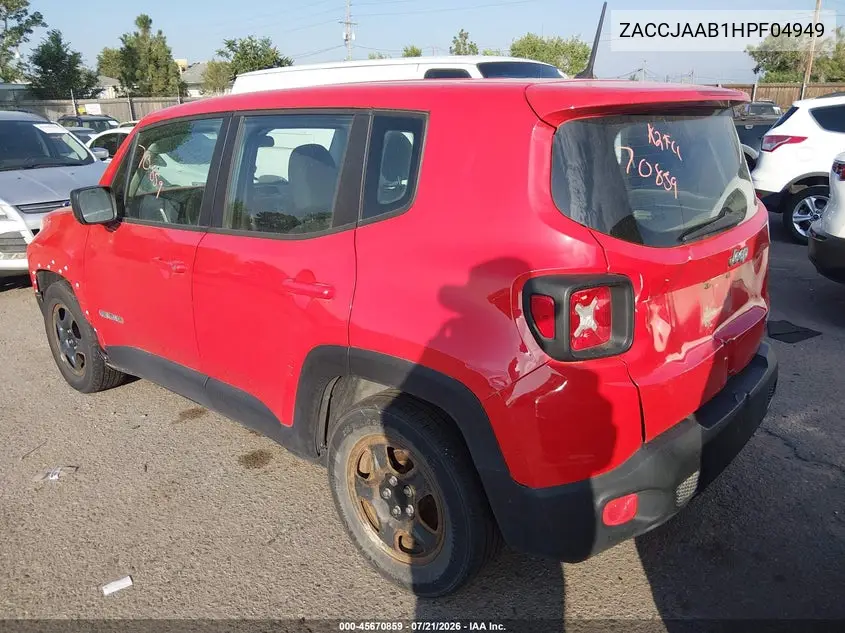2017 Jeep Renegade Sport VIN: ZACCJAAB1HPF04949 Lot: 45670859