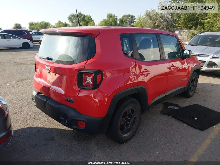 2017 Jeep Renegade Sport VIN: ZACCJAAB1HPF04949 Lot: 45670859
