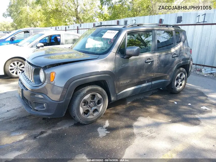 2018 Jeep Renegade Latitude Fwd VIN: ZACCJABH8JPH91005 Lot: 45135252