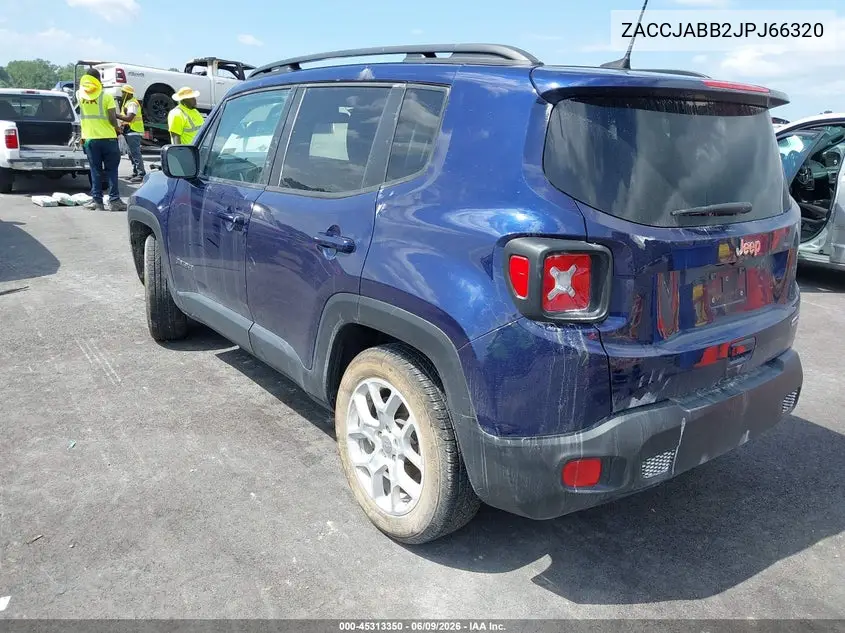 2018 Jeep Renegade Latitude Fwd VIN: ZACCJABB2JPJ66320 Lot: 45313350