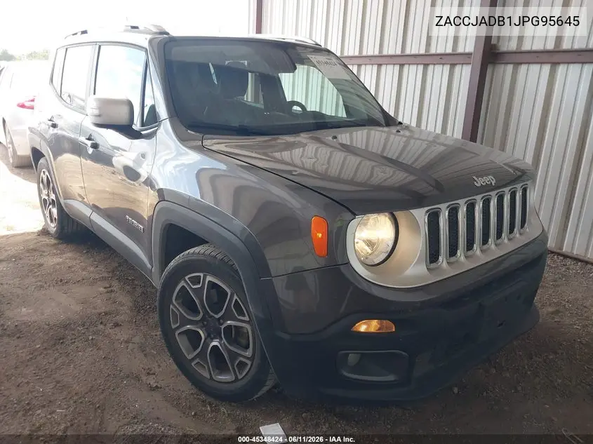 2018 Jeep Renegade Limited Fwd VIN: ZACCJADB1JPG95645 Lot: 45348424