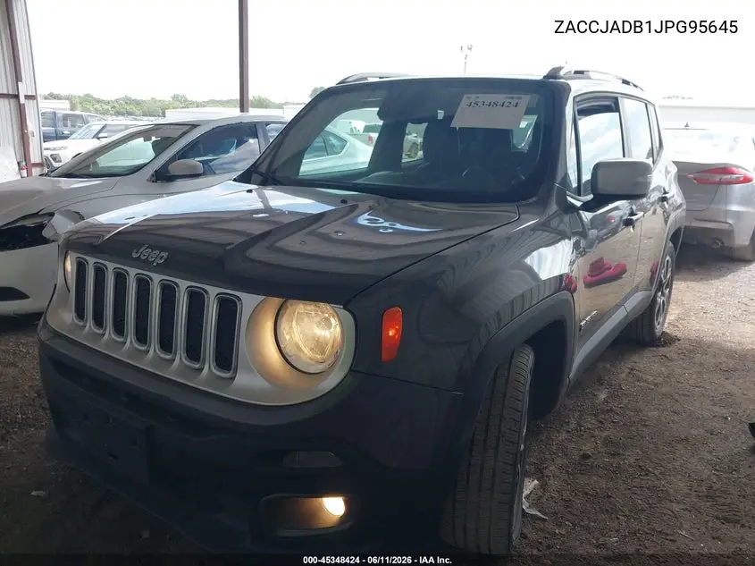 2018 Jeep Renegade Limited Fwd VIN: ZACCJADB1JPG95645 Lot: 45348424