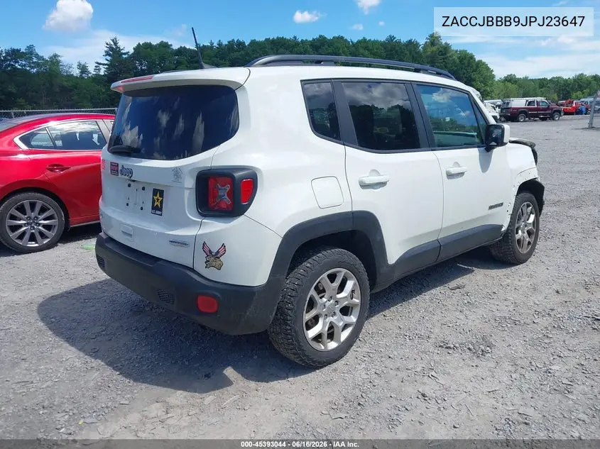 2018 Jeep Renegade Latitude 4X4 VIN: ZACCJBBB9JPJ23647 Lot: 45393044