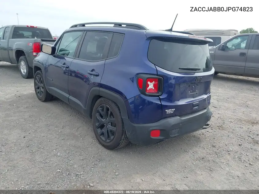 2018 Jeep Renegade Altitude Fwd VIN: ZACCJABB0JPG74823 Lot: 45394323