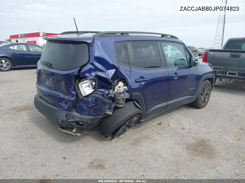 2018 Jeep Renegade Altitude Fwd VIN: ZACCJABB0JPG74823 Lot: 45394323