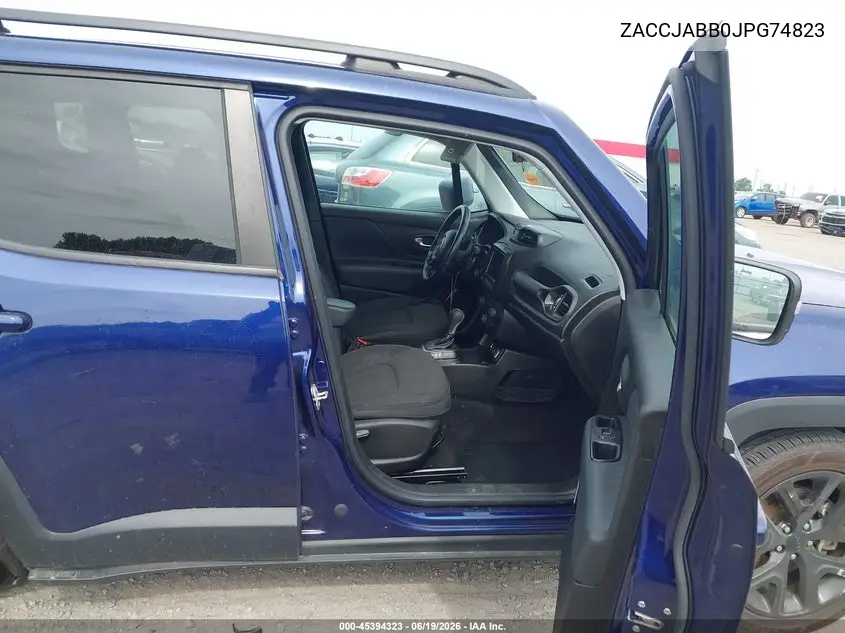 2018 Jeep Renegade Altitude Fwd VIN: ZACCJABB0JPG74823 Lot: 45394323