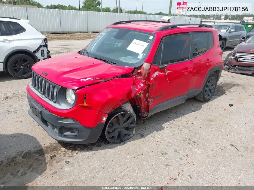 2018 Jeep Renegade Altitude Fwd VIN: ZACCJABB3JPH78156 Lot: 45449606