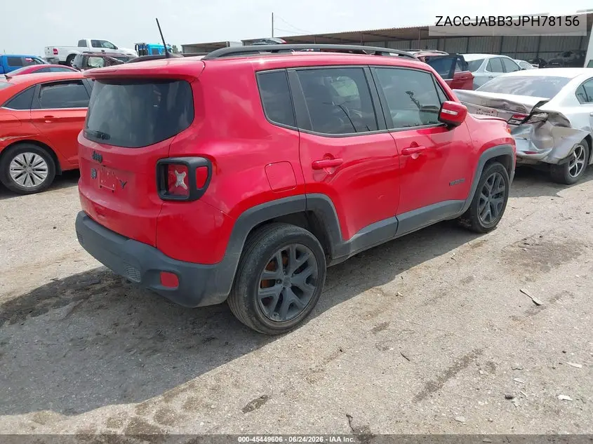 2018 Jeep Renegade Altitude Fwd VIN: ZACCJABB3JPH78156 Lot: 45449606