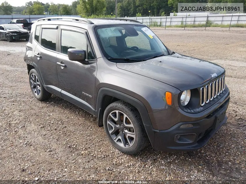 2018 Jeep Renegade Latitude Fwd VIN: ZACCJABB3JPH18961 Lot: 45471619