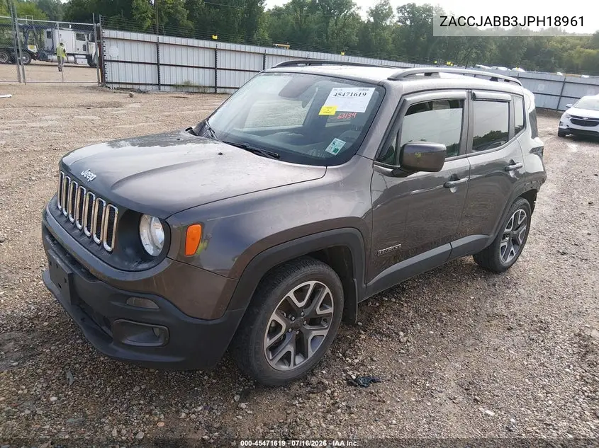 2018 Jeep Renegade Latitude Fwd VIN: ZACCJABB3JPH18961 Lot: 45471619