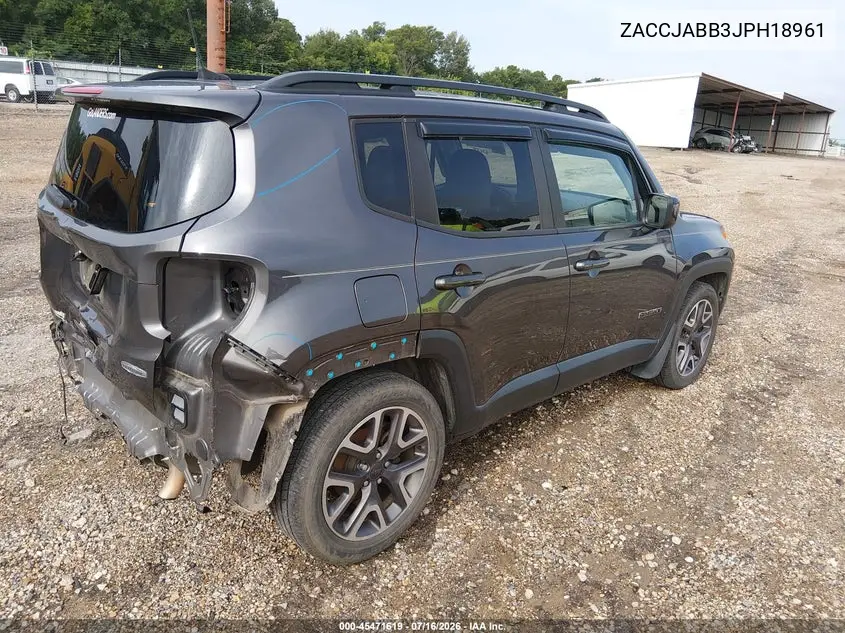 2018 Jeep Renegade Latitude Fwd VIN: ZACCJABB3JPH18961 Lot: 45471619