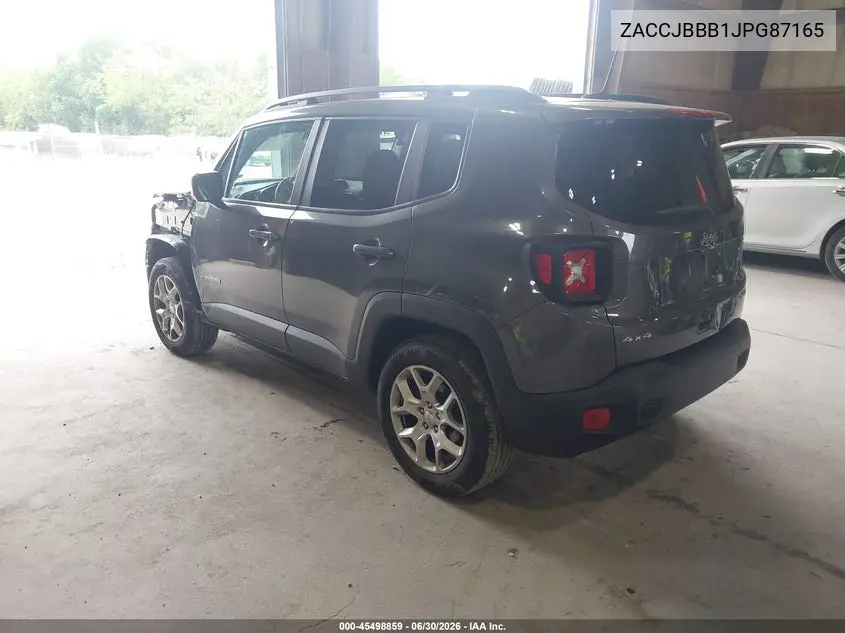 2018 Jeep Renegade Latitude 4X4 VIN: ZACCJBBB1JPG87165 Lot: 45498859