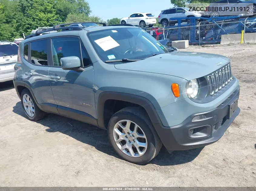 2018 Jeep Renegade Latitude 4X4 VIN: ZACCJBBB8JPJ11912 Lot: 45537834