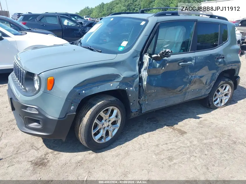 2018 Jeep Renegade Latitude 4X4 VIN: ZACCJBBB8JPJ11912 Lot: 45537834