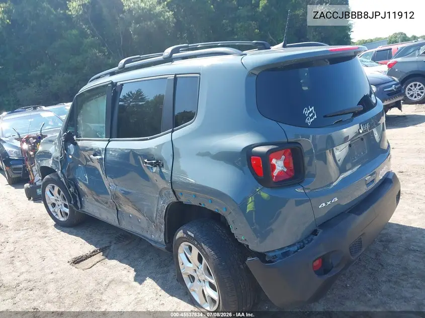 2018 Jeep Renegade Latitude 4X4 VIN: ZACCJBBB8JPJ11912 Lot: 45537834