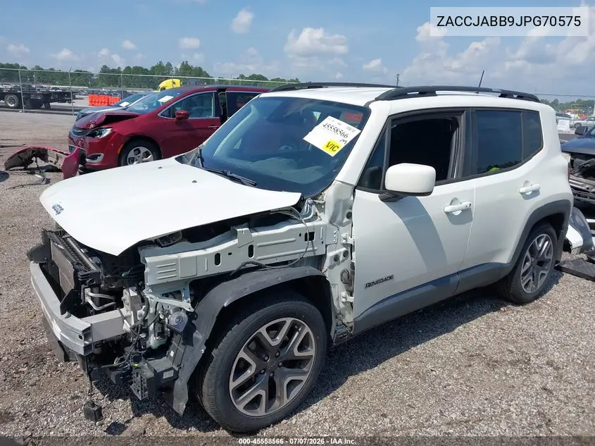 2018 Jeep Renegade Latitude Fwd VIN: ZACCJABB9JPG70575 Lot: 45558566