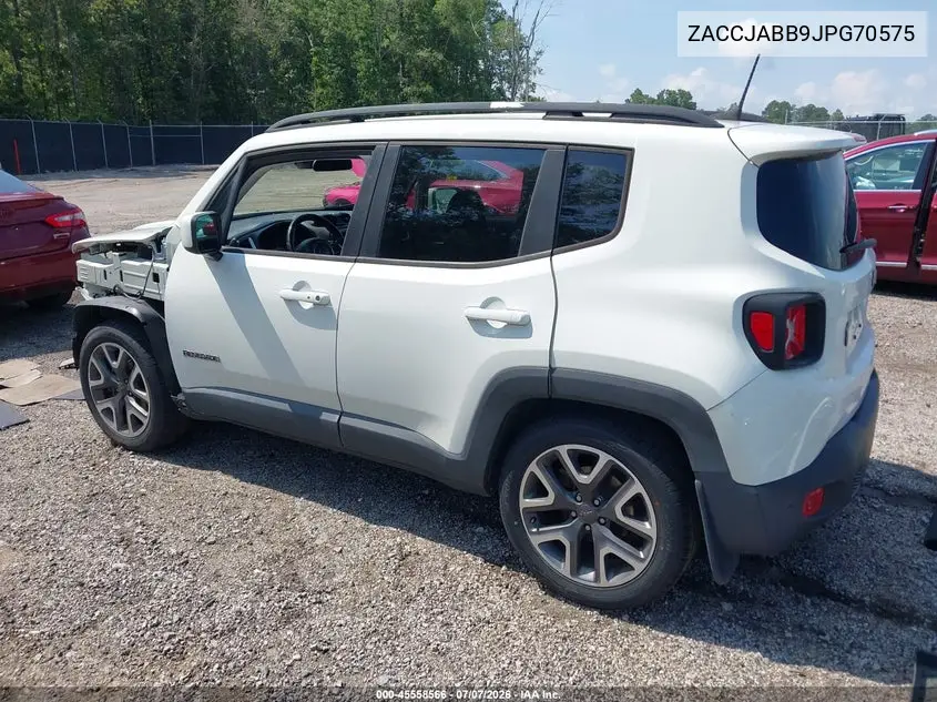 2018 Jeep Renegade Latitude Fwd VIN: ZACCJABB9JPG70575 Lot: 45558566