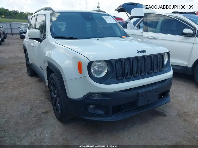 2018 Jeep Renegade Altitude Fwd VIN: ZACCJABB0JPH00109 Lot: 45595067