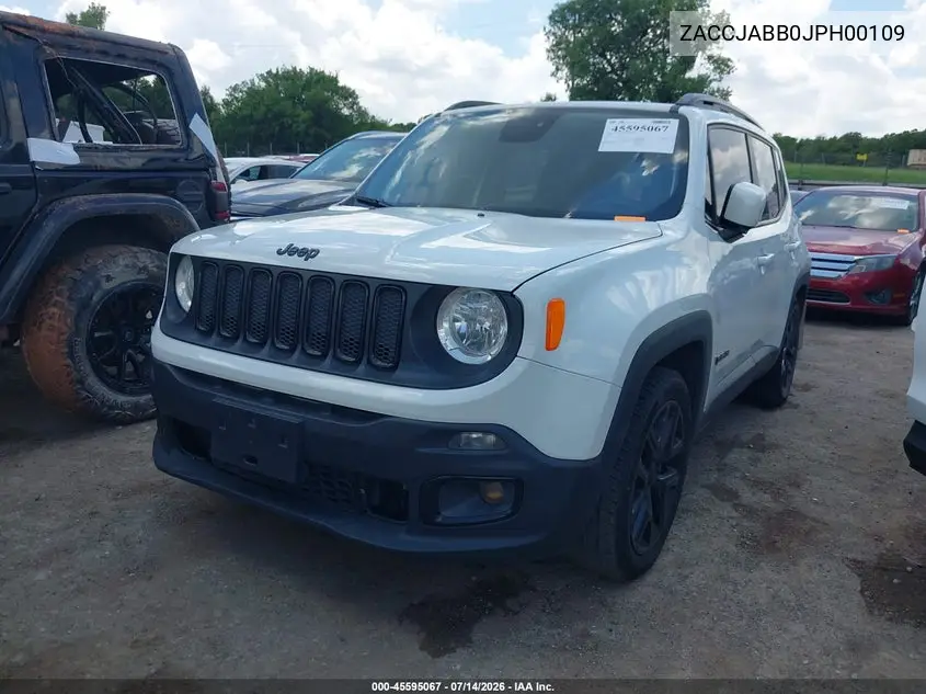 2018 Jeep Renegade Altitude Fwd VIN: ZACCJABB0JPH00109 Lot: 45595067