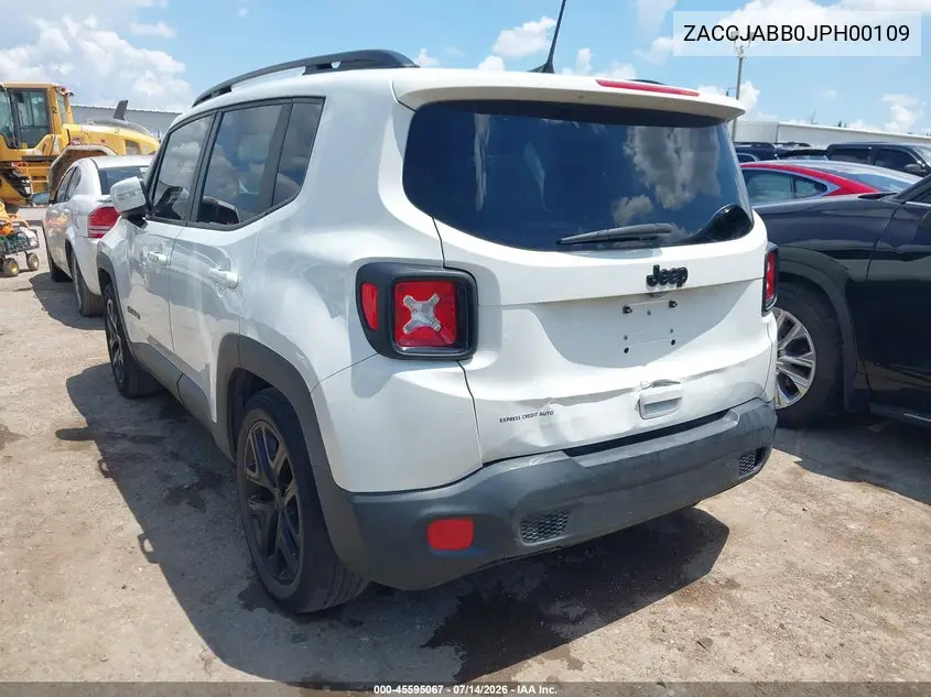 2018 Jeep Renegade Altitude Fwd VIN: ZACCJABB0JPH00109 Lot: 45595067